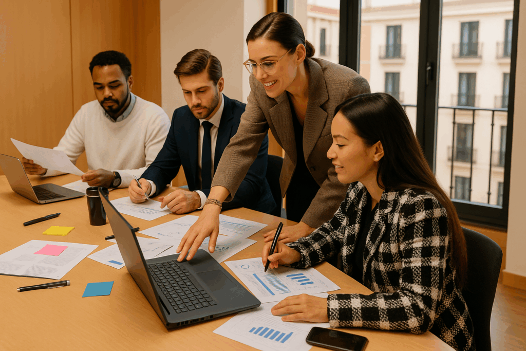 Equipo que consolida la estrategia para el rendimiento comercial.