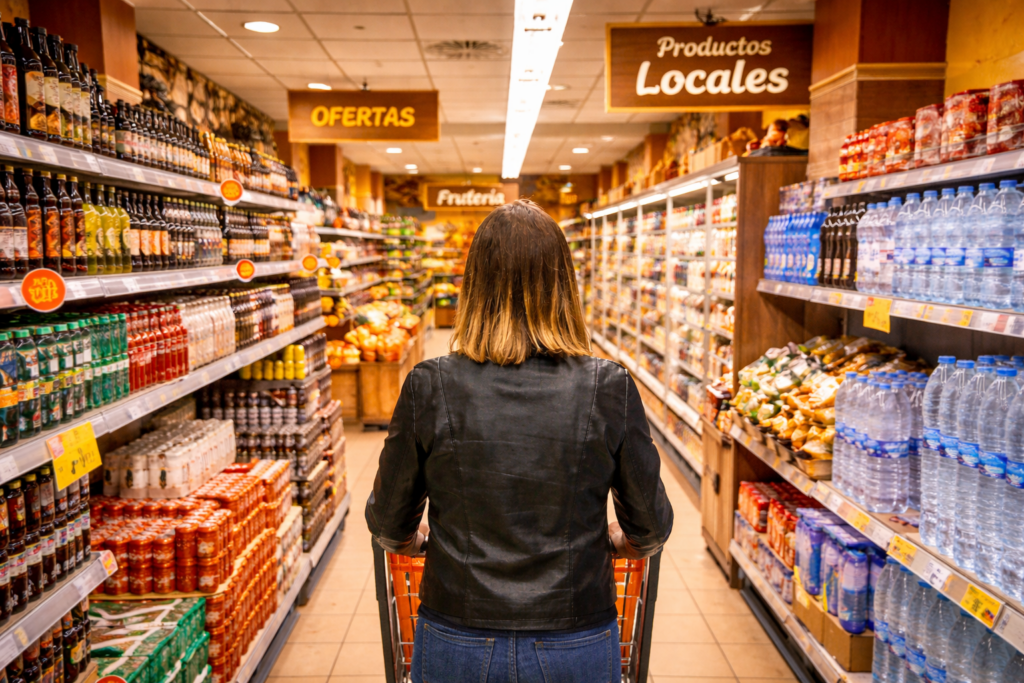 Escena de compra en un supermercado español, reflejo de los nuevos hábitos de consumo